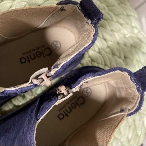 Cienta Blue/Tan Navy Blue Suede Zipper Chelsea Boots - Picture 7 of 8